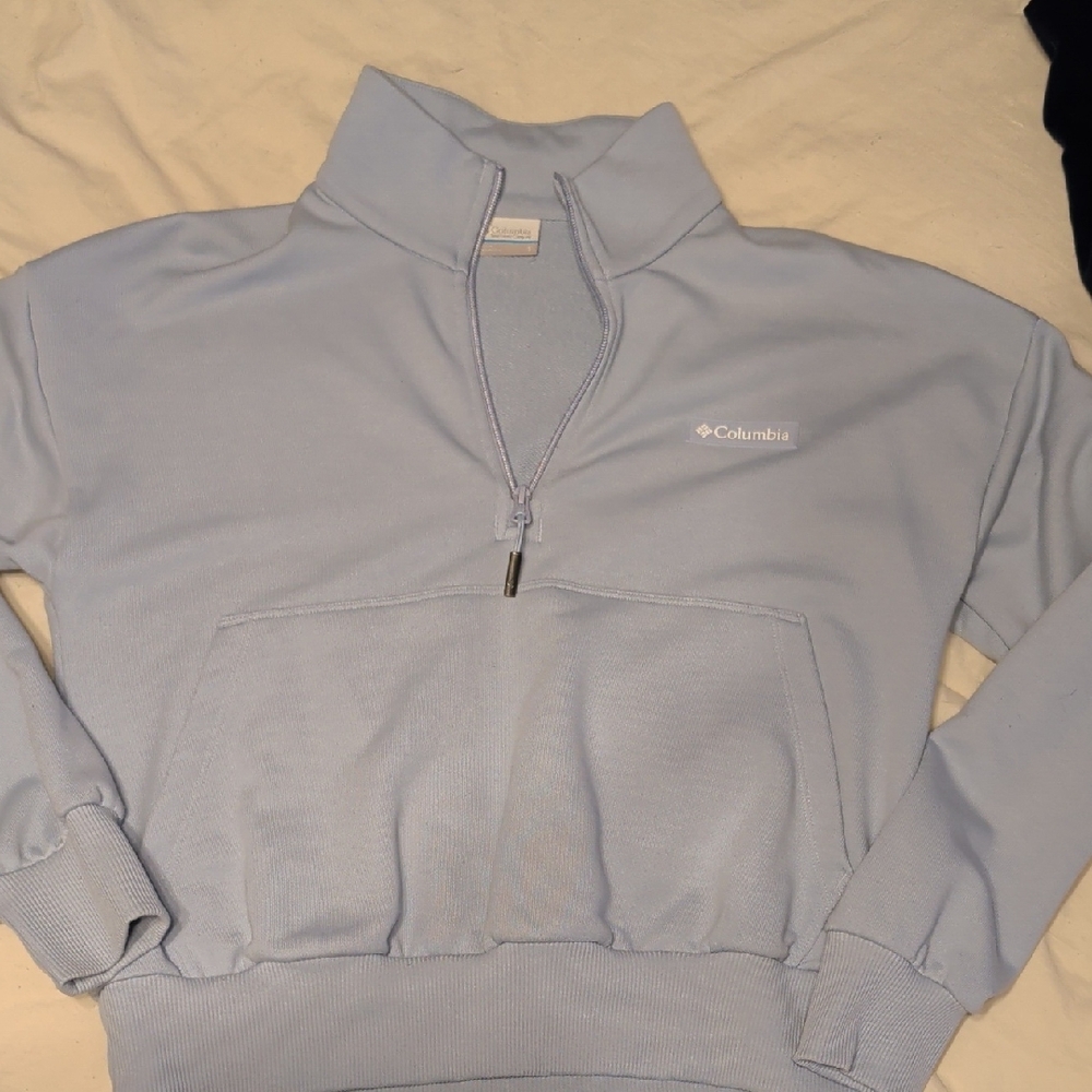 Columbia Sky Blue Quarter-Zip Heavy Sweatshirt